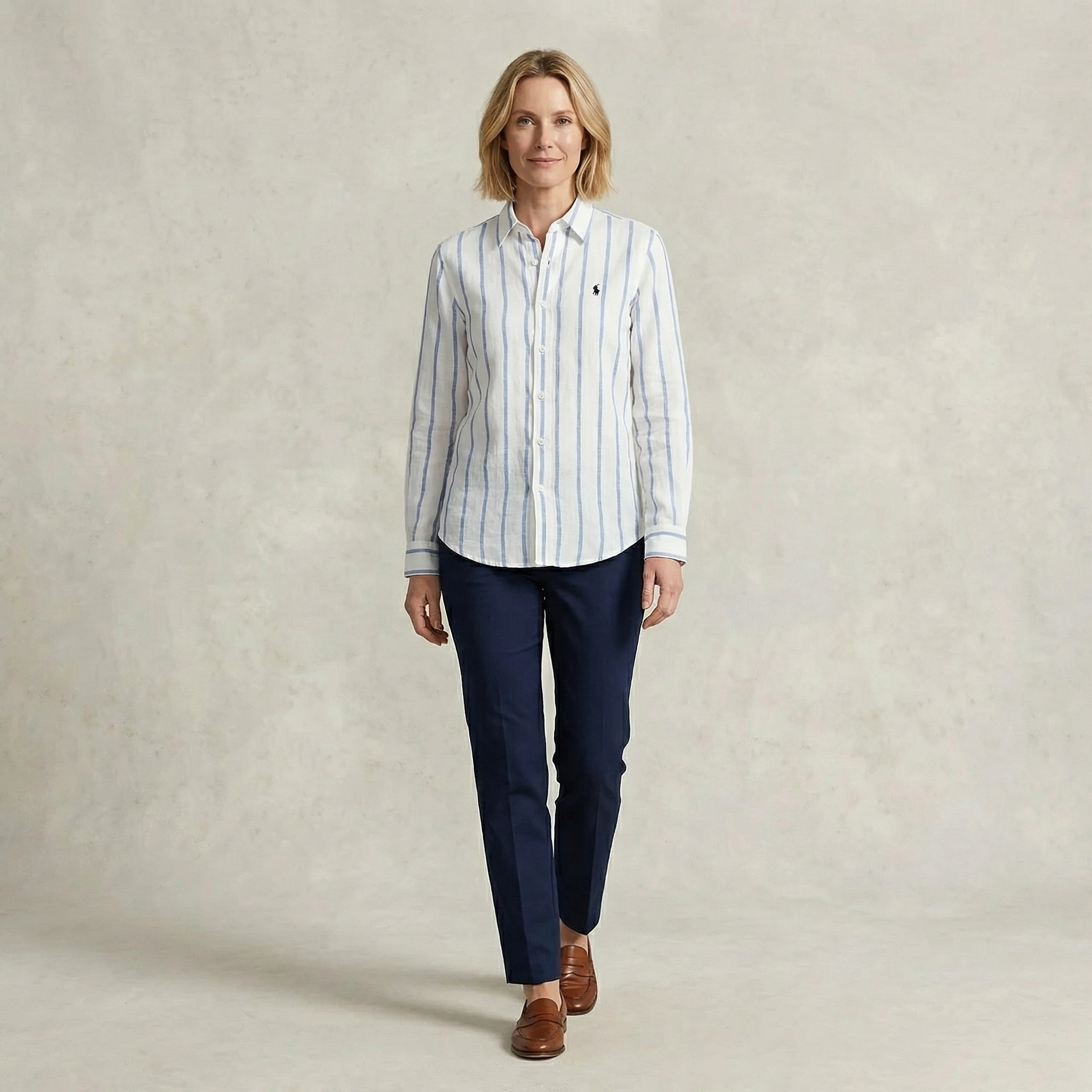 Camisa Polo Ralph Lauren Striped Classic Linen